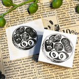 パティシエハリネズミ スタンプ 30×30mm チョコレート缶 蓋 パン焼き窯 カート ブラックベア シバ犬のそら豆ちゃん お買い物バッグ プレゼントの箱 クマ 柴犬 ボックス かわいい おしゃれ