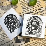 パティシエハリネズミ スタンプ 30×30mm チョコレート缶 蓋 パン焼き窯 カート ブラックベア シバ犬のそら豆ちゃん お買い物バッグ プレゼントの箱 クマ 柴犬 ボックス かわいい おしゃれ