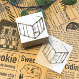 パティシエハリネズミ スタンプ 30×30mm チョコレート缶 蓋 パン焼き窯 カート ブラックベア シバ犬のそら豆ちゃん お買い物バッグ プレゼントの箱 クマ 柴犬 ボックス かわいい おしゃれ