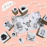 パティシエハリネズミ スタンプ 20×20mm 足つきのグラス プリン アイスクリーム ひよこのチップ ペンギンのピッピ ベリーパイ 持つコロロ カンパーニュ 食パン ホットケーキ いちごクレープ