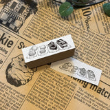 パティシエハリネズミ スタンプ 40×12mm 原っぱ ハード系のパンたち 食パンたち カットケーキ ホールケーキ アンティークタイル パン屋 パティスリー お店 かわいい おしゃれ