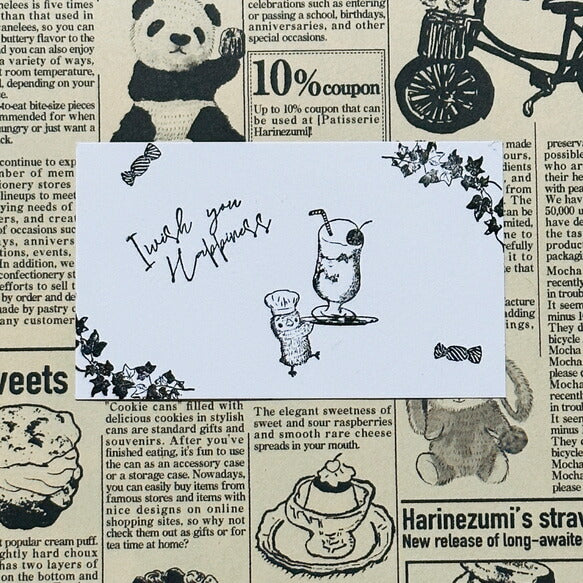 パティシエハリネズミ スタンプ 40×20mm バルーン ミモザ クリームソーダ ひまわり アイビーのつた メイソンジャー 鈴蘭 クレープの巻紙 風船 サーカス パーティ 花 かわいい おしゃれ