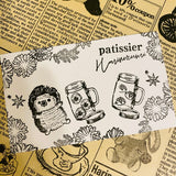 パティシエハリネズミ スタンプ 40×20mm バルーン ミモザ クリームソーダ ひまわり アイビーのつた メイソンジャー 鈴蘭 クレープの巻紙 風船 サーカス パーティ 花 かわいい おしゃれ