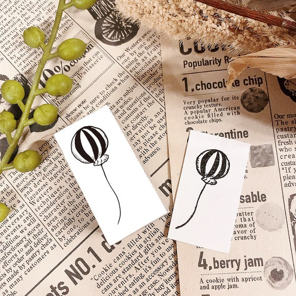 パティシエハリネズミ スタンプ 40×20mm バルーン クリームソーダ メイソンジャー 鈴蘭 クレープの巻紙 風船 サーカス パーティ 花 手帳 カレンダー 連絡帳 ご褒美はんこ かわいい おしゃれ