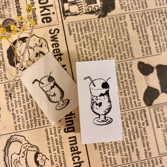 パティシエハリネズミ スタンプ 40×20mm バルーン ミモザ クリームソーダ ひまわり アイビーのつた メイソンジャー 鈴蘭 クレープの巻紙 風船 サーカス パーティ 花 かわいい おしゃれ