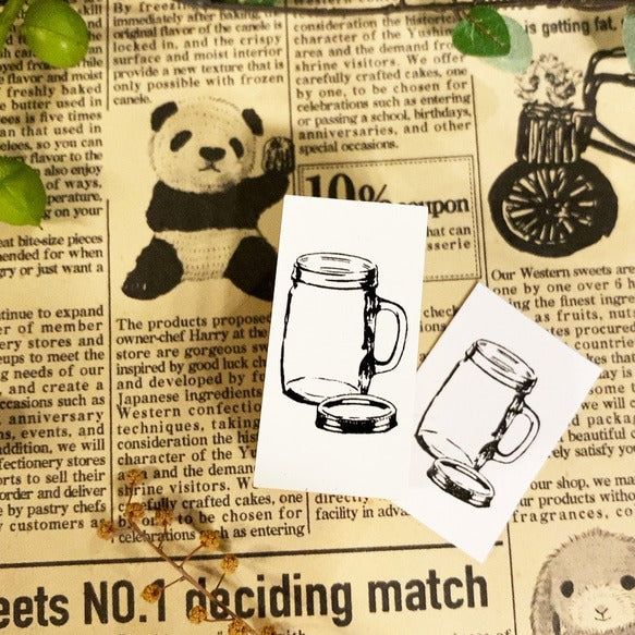 パティシエハリネズミ スタンプ 40×20mm バルーン ミモザ クリームソーダ ひまわり アイビーのつた メイソンジャー 鈴蘭 クレープの巻紙 風船 サーカス パーティ 花 かわいい おしゃれ