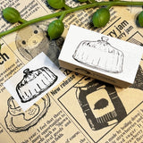 パティシエハリネズミ スタンプ 40×20mm thankyou i wish you happiness フランスパン ピクニック パントレー 平テーブル ガラスドーム ハリーの店と家 かわいい おしゃれ