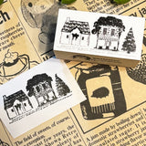 パティシエハリネズミ スタンプ 40×20mm thankyou i wish you happiness フランスパン ピクニック パントレー 平テーブル ガラスドーム ハリーの店と家 かわいい おしゃれ