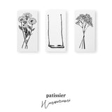 パティシエハリネズミ スタンプ 40×20mm マーガレット ミニブランコ かすみ草 かわいい おしゃれ