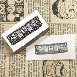 パティシエハリネズミ スタンプ 40×20mm カウンターテーブル すべり台 ケーキ箱 お店のショーケース 四角テーブル スクエアショーケース プレゼントの蓋 パティスリー かわいい おしゃれ