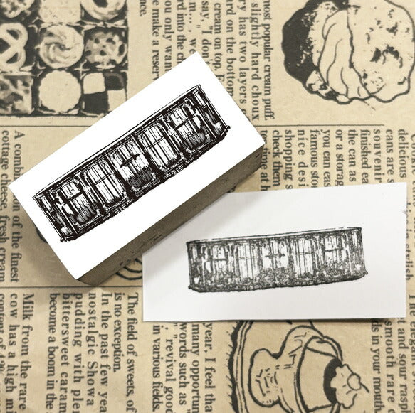 パティシエハリネズミ スタンプ 40×20mm カウンターテーブル すべり台 ケーキ箱 お店のショーケース 四角テーブル スクエアショーケース プレゼントの蓋 パティスリー かわいい おしゃれ