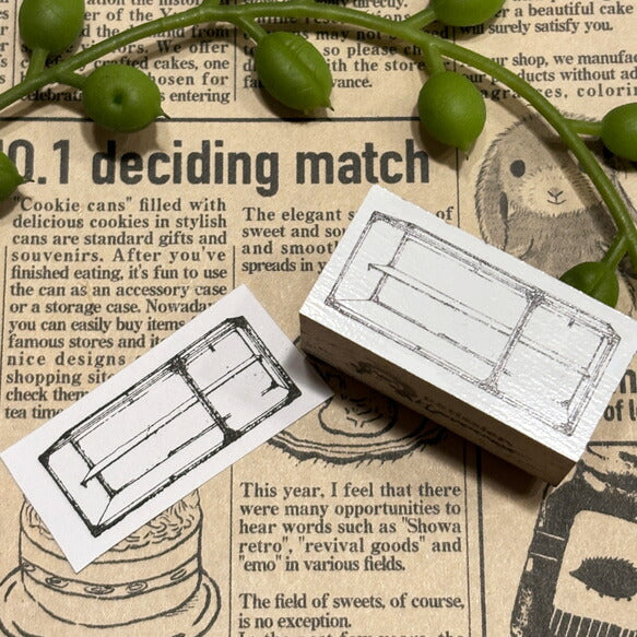 パティシエハリネズミ スタンプ 40×20mm カウンターテーブル すべり台 ケーキ箱 お店のショーケース 四角テーブル スクエアショーケース プレゼントの蓋 パティスリー かわいい おしゃれ