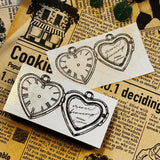 パティシエハリネズミ スタンプ 60×30mm 宝箱 宝箱の蓋 オープンカー ハートの懐中時計 懐中時計の内側 プレゼントBOXのお店の蓋 ショップ 車 パン かわいい おしゃれ
