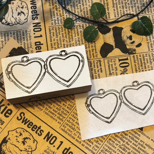 パティシエハリネズミ スタンプ 60×30mm 宝箱 宝箱の蓋 オープンカー ハートの懐中時計 懐中時計の内側 プレゼントBOXのお店の蓋 ショップ 車 パン かわいい おしゃれ