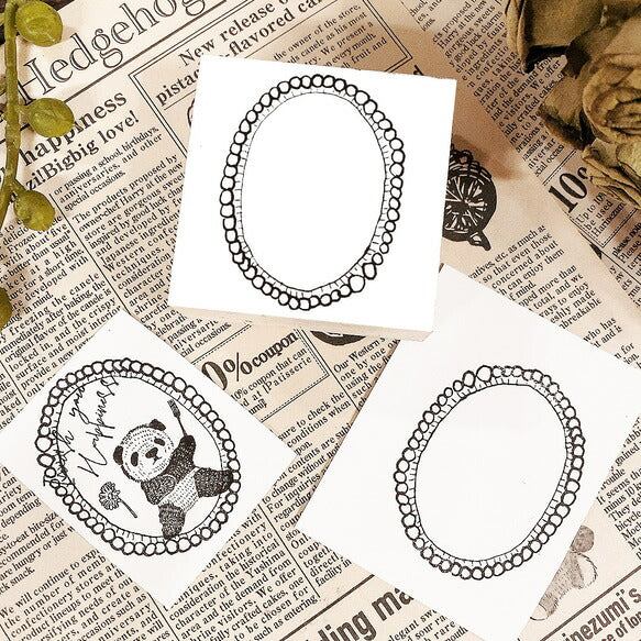 パティシエハリネズミ スタンプ 58×58mm 座り心地のいい椅子 パールのフレーム ブランコ タイプライター ハリー ガーベラ オーバルのお皿 お店のテーブル アンティークのドア 自転車でパンの配達