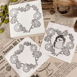 パティシエハリネズミ スタンプ 58×58mm 座り心地のいい椅子 パールのフレーム ブランコ タイプライター ハリー ガーベラ オーバルのお皿 お店のテーブル アンティークのドア 自転車でパンの配達