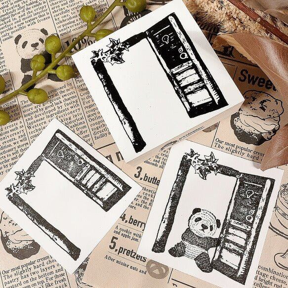 パティシエハリネズミ スタンプ 58×58mm 座り心地のいい椅子 パールのフレーム ブランコ タイプライター ハリー ガーベラ オーバルのお皿 お店のテーブル アンティークのドア 自転車でパンの配達