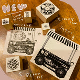 パティシエハリネズミ スタンプ 58×58mm キッチンカー レモンリース 森の出窓 トランク トランク中身 パンのパン屋さん ケーキのケーキ屋さん ディスプレイラック パンのお布団ベッド フレーム 枠