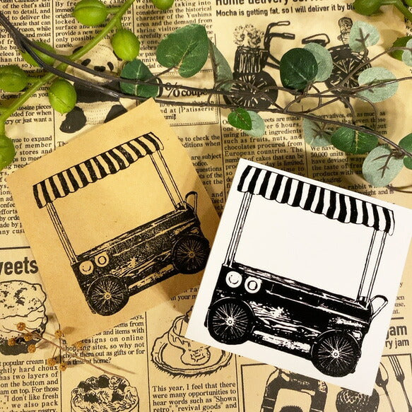 パティシエハリネズミ スタンプ 58×58mm キッチンカー レモンリース 森の出窓 トランク トランク中身 パンのパン屋さん パンのお布団ベッド フレーム 枠 かわいい おしゃれ