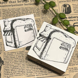 パティシエハリネズミ スタンプ 58×58mm キッチンカー レモンリース 森の出窓 トランク トランク中身 パンのパン屋さん ケーキのケーキ屋さん ディスプレイラック パンのお布団ベッド フレーム 枠