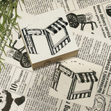 パティシエハリネズミ スタンプ 58×58mm プレゼントBOXのお店 ショップ 手帳 カレンダー 連絡帳 ご褒美はんこ かわいい おしゃれ