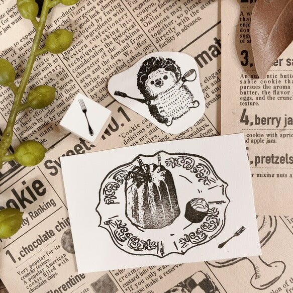 パティシエハリネズミ スタンプ 12×12mm プリン 万年筆 コック帽 リスのリッキー ジャム アンティークのお星様 ガーベラ ティーポッド コーヒーカップ カヌレ ミニ キャンディ クロワッサン