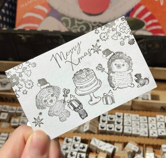 パティシエハリネズミ スタンプ 12×12mm お菓子 クッキー アップルパイ さくらんぼ ドーナツ キャンディ ショートケーキ ペンギン プレゼント 目玉焼き はかり 泡立て器 椅子 シマエナガ