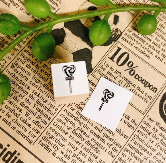 パティシエハリネズミ スタンプ 12×12mm お菓子 クッキー アップルパイ さくらんぼ ドーナツ キャンディ ショートケーキ ペンギン プレゼント 目玉焼き はかり 泡立て器 椅子 シマエナガ