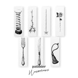 Pastry Chef Hedgehog Stamp 40×12mm Spring Ivy Light Star Garland Single Rose Fork Knife Fringe