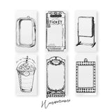 Konditor Igel-Stempel, 60 x 30 mm, Puppenetui, Ticket, Retro-Schild, Frappuccino-Memo, Vintage-Tag, karierter Cheki-Halter