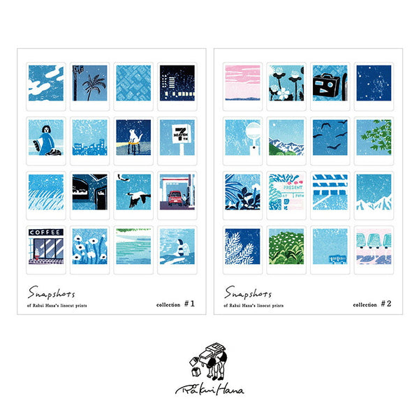 RAKUI HANA Snapshots 版画シール ポラロイド スナップショット 羅久井ハナ ラクイハナ らくいはな シール 版画 アーティスト ギフト プレゼント シール カード 風景 イラスト かわいい おしゃれ