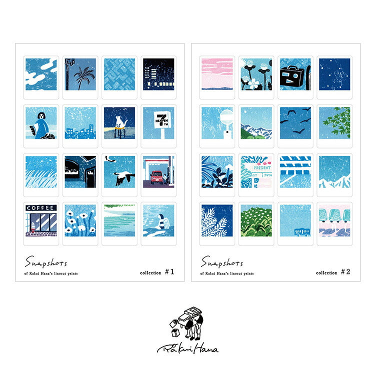 RAKUI HANA Snapshots 版画シール ポラロイド スナップショット 羅久井ハナ ラクイハナ らくいはな シール 版画 アーティスト ギフト プレゼント シール カード 風景 イラスト かわいい おしゃれ