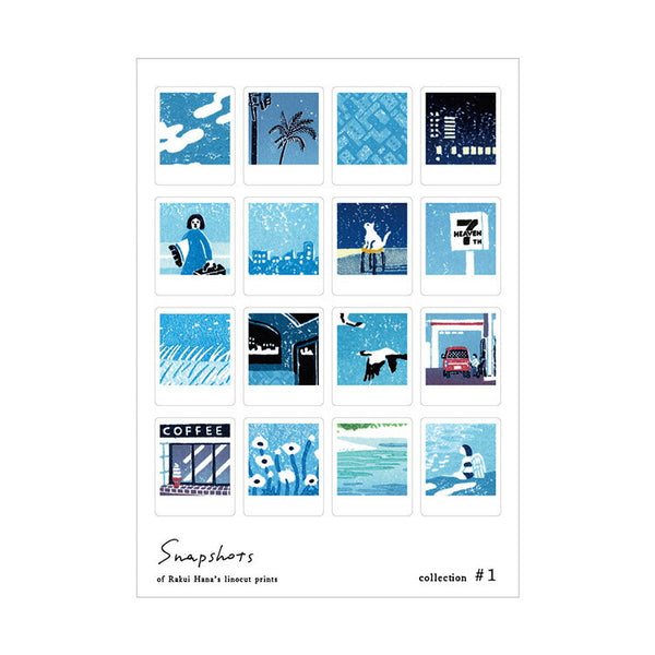RAKUI HANA Snapshots 版画シール ポラロイド スナップショット 羅久井ハナ ラクイハナ らくいはな シール 版画 アーティスト ギフト プレゼント シール カード 風景 イラスト かわいい おしゃれ