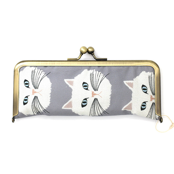 るぅの がま口ペンケース 猫の街 手鏡 猫の顔 ねこ ネコ 猫 がま口