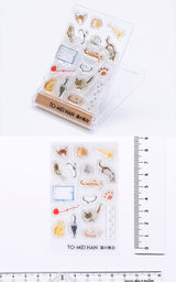 TO-MEI HAN Tampon transparent réaliste Kinoko Petit Showa Café Petit Chat Facteur Jakuchu Tigre Chat Rassemblement