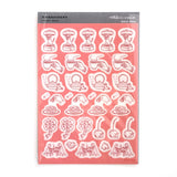 RAKUI HANA A6 Stickerbogen Rote Arbeitsstickerei