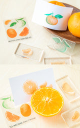 TO-MEI HAN Klarer Stempel, mehrfarbig, geschichtet, Obst, Erdbeere, Kiwi, Kiefer, Wassermelone, Mandarine, frische Zitrone, frischer Apfel, Acryl im Lieferumfang enthalten