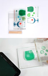 TO-MEI HAN Sello transparente Multicolor Apilamiento Helado suave/Sundae Torre Hamburguesa apilada THE Cream Soda Limonada Sensación Flor de primavera Clavel