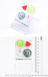 TO-MEI HAN Klarer Stempel, mehrfarbig, geschichtet, Obst, Erdbeere, Kiwi, Kiefer, Wassermelone, Mandarine, frische Zitrone, frischer Apfel, Acryl im Lieferumfang enthalten