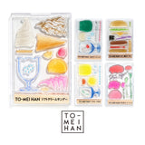 TO-MEI HAN Sello transparente Multicolor Apilamiento Helado suave/Sundae Torre Hamburguesa apilada THE Cream Soda Limonada Sensación Flor de primavera Clavel