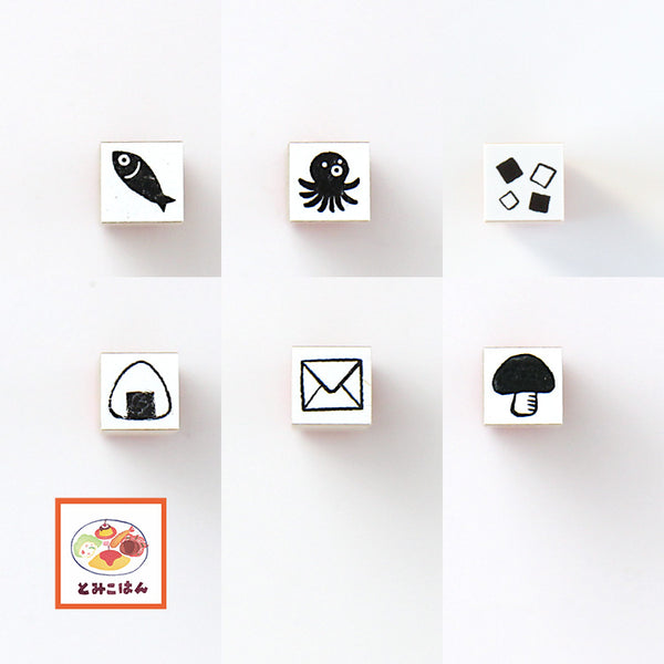 Tomiko Hann Stamp de 10 mm Fish Octopus Paper Fushi Nigiri Carta Mini Kinako