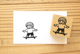 TOMIKOHAN Stamp 30mm Bob, Braids, Fork, Short-haired cat, Long-haired cat, Skateboarding, Standing rabbit, Standing rabbit with droopy ears, Writing a letter, Mash pencil