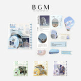 BGM ミックスシール 箔押し 写真 10デザイン×3枚入り 写真・ブルー 写真・グリーン 写真・イエロー 写真・パープル ビージーエム 手帳 ギフト