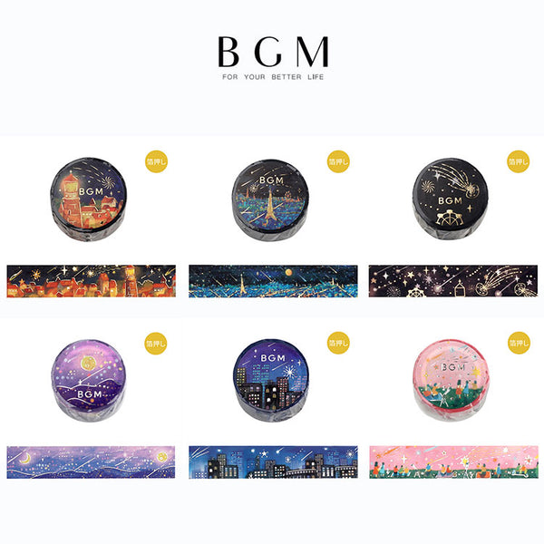 BGM マスキングテープ マスキングテープ】ライフ 箔押し ベーシック・カラーチェック