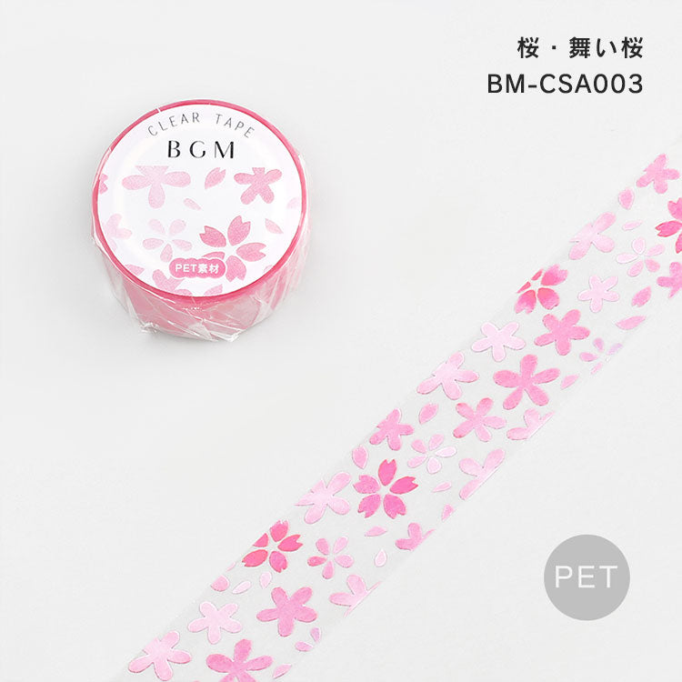 BGM クリアテープ スペシャル 透明 20mm 桜 PET003-BM-CSA