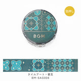 BGM マスキングテープ 6個セット 箔押し 15mm タイルアート BGM-SET39
