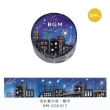 BGM マスキングテープ 6個セット 箔押し 20mm 流れ星の夜 BGM-SET40