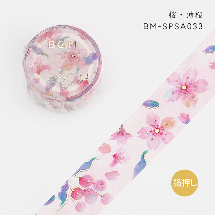 BGM マスキングテープ 桜 2023 Limited 桜 箔押し 20mm 2cm 2センチ 20ミリ幅 マステ 桜・藤紫 桜・薄桜 桜・桜の木 桜・烏羽色  ビージーエム – gute gouter