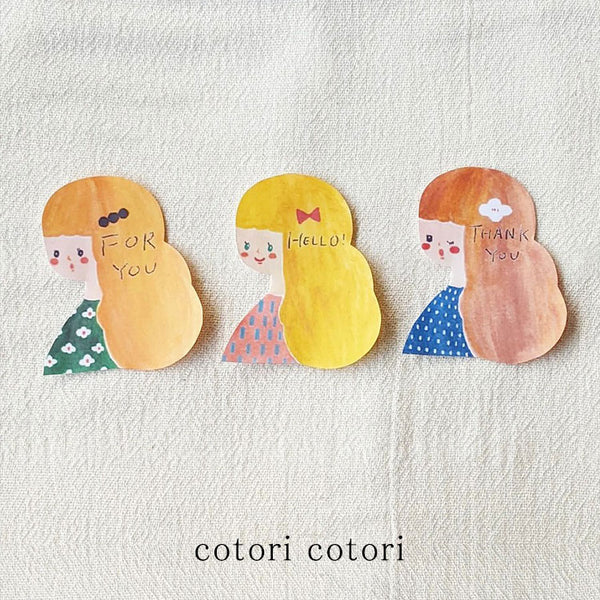 cotori cotori 女の子のメッセージ付き型抜きカード CARD01