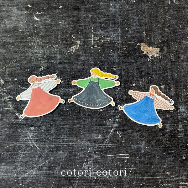 cotori cotori コトリコトリ 女の子のステッカー 手帳 カード